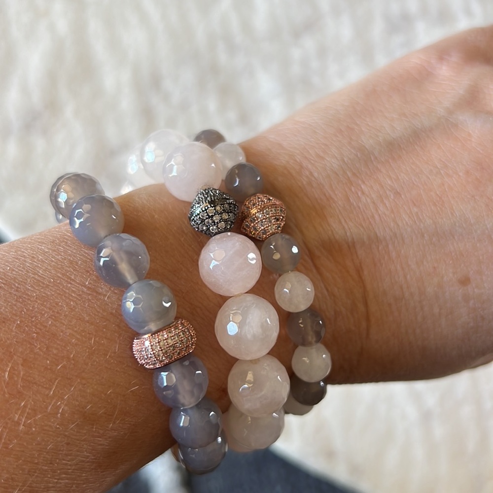 Stack of 3 beaded bracelets